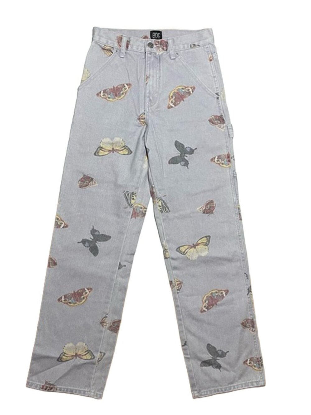 BDG Butterfly Print High-Waisted Carpenter Pants